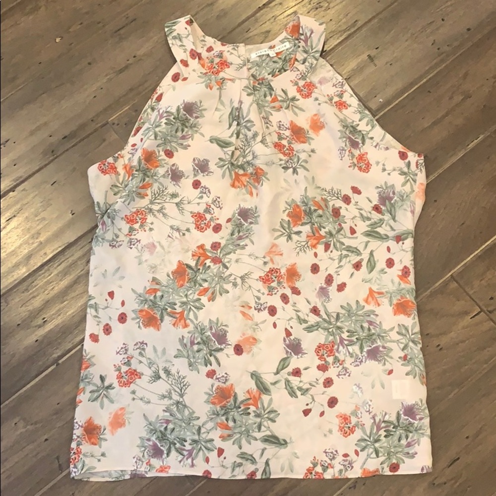 Floral high neck blouse sleeveless